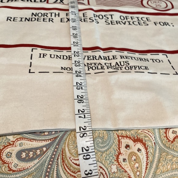 Christmas muslin Santa drawstring bag nwot - Picture 2 of 4